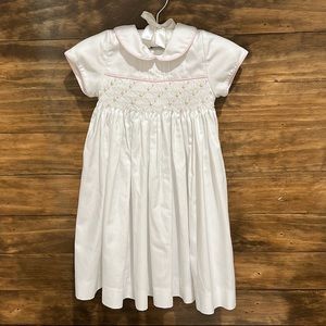 Edgehill Collection White dress with smocking
